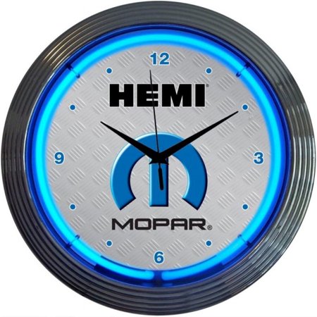 Classic 15-Inch Red Retro Neon Wall Clock Mopar Hemi Home Office Garage unique Man Cave Decor