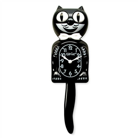 CLASSIC BLACK KIT CAT CLOCK 15.5 Free Battery USA MADE Official Kit-Cat Klock