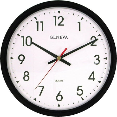 Classic Design Black Large Numbers Geneva 14-Inch Quartz Wall Clock Home Decor