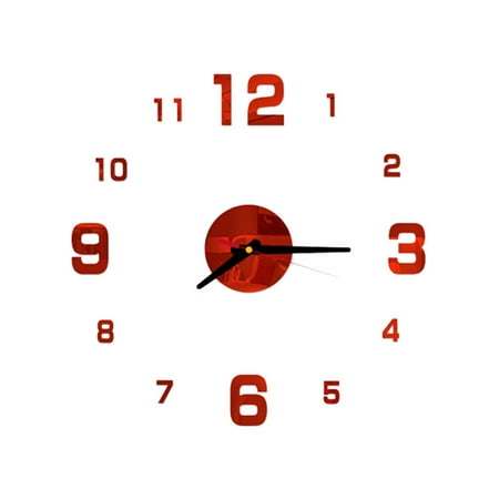 Classroom Wall Clock Decorative Modern Big Clocks Bedroom Acrylic Frameless Office Red