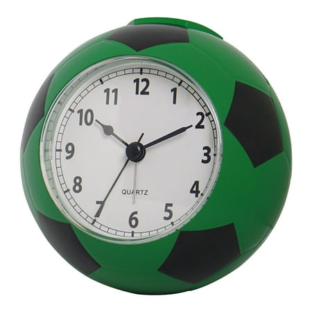 Clearance! Nomeni Alarm Clock Soccer Ball Alarm Clock Silent Table Clock 3D Football Shaped Bedside Clock Decorative Personalized Clock Boy Birthday Gift Home Decor Green