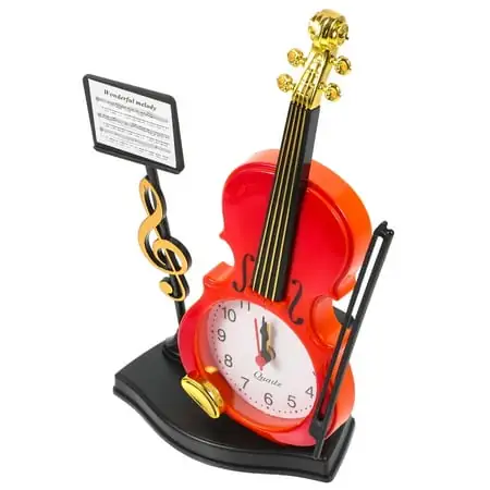 Clocks Desk Clock Desk Ornament Clock Novelty Clock Decorative Clock Violin Shape Clock Student Use