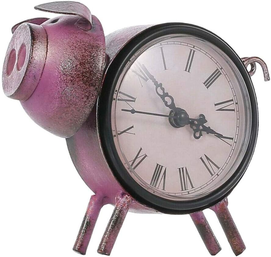 Clocks Desk Clock Operated Handmade Pig Shaped Decorative Clock