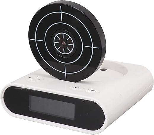 Clock Shooting Target Digital Alarm Clock Innovative Toy Port for Home Office Rooms Kids Boys Girls Heavy Sleepers