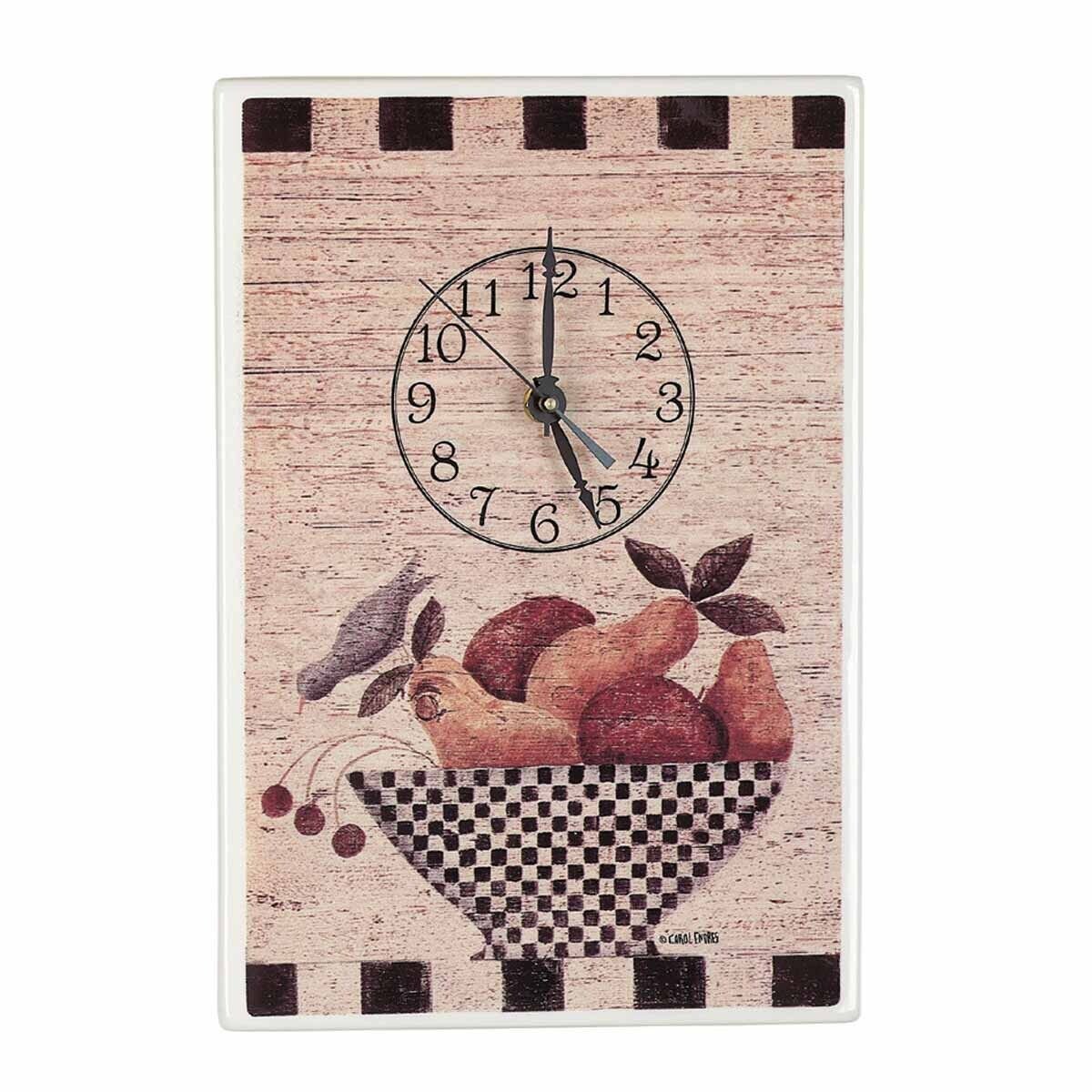 Clocks Tan Fruit Bowl Ceramic Carol Ender's Clock 12.25"H | Renovator's Supply