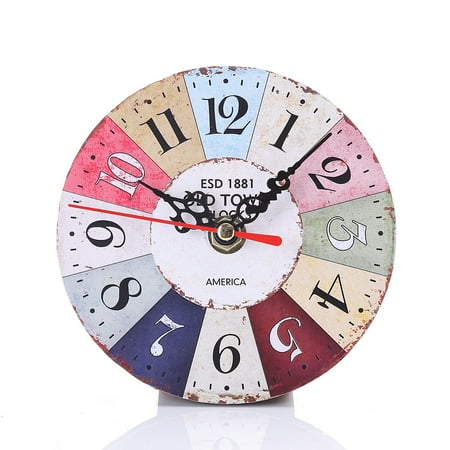 Clock Vintage Style Antique Wood Wall Clock for Home Kitchen Office E One Size More Wall Clock, Digital Clock, Alarm Clock, Analog Clock, Table Clock, Mantel Clock in Our Store Wtsjunt