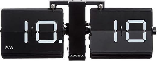 Cloudnola Flipping Out Wall and Tabletop Flip Clock, Black and White, Battery Operated Digital Display…