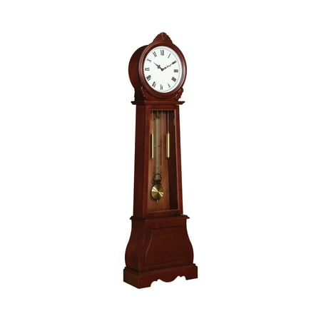 Coaster Traditional Wood Grandfather Clock with Chime in Brown