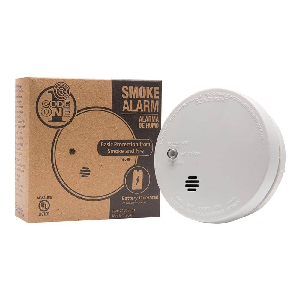 Code One Battery Powered Smoke Detector with Ionization Sensor