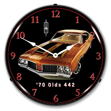 Collectable Sign and Clock 1970 Olds 442 LED Lighted Premium Wall Clock