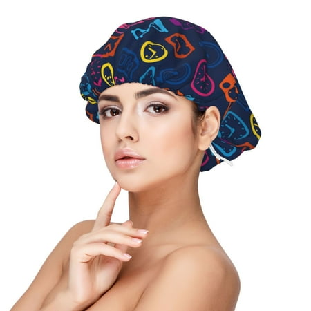 color clock -Silk Bonnet for Sleeping Women Men, Stylish Adjustable Elastic Satin Bonnet Bonnet for Sleeping, Soft Similar Silk Curly Hair Bonnet for Sleeping