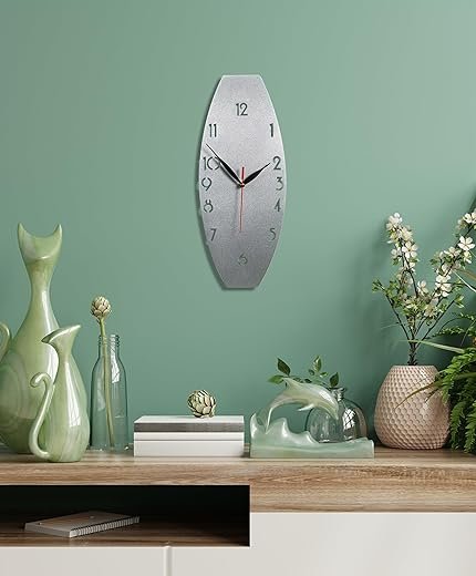 Colorfull Worlds Minimalist 3D Wall Clock: A Unique Vertical Home Decor Piece | Modern Metal Clocks for Stylish Interiors | Perfect for Enhancing Your Living Room | Silver