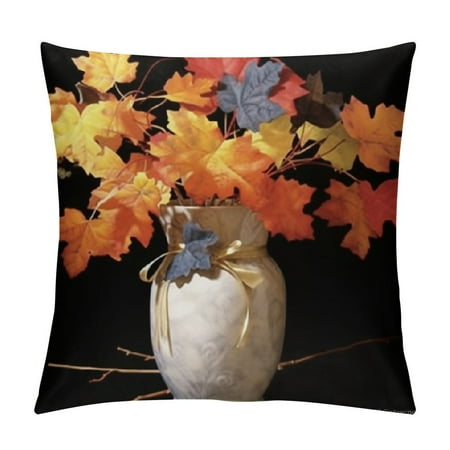 COMIO Fall Pillow Covers Maple Leaf Black Autumn Decorative Throw Pillow Covers Bless Farmhouse Cushion Case for Fall Home Decor Couch Sofa