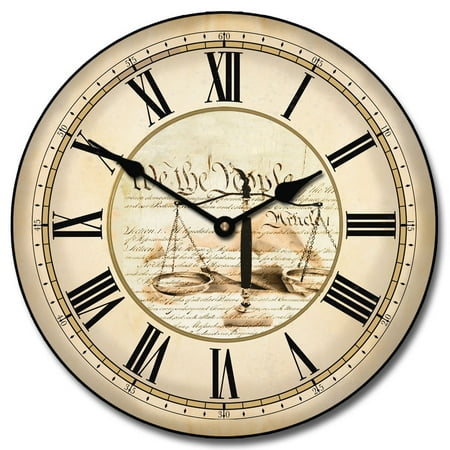 Constitution Wall Clock | Beautiful Color, Silent Mechanism, Made in USA