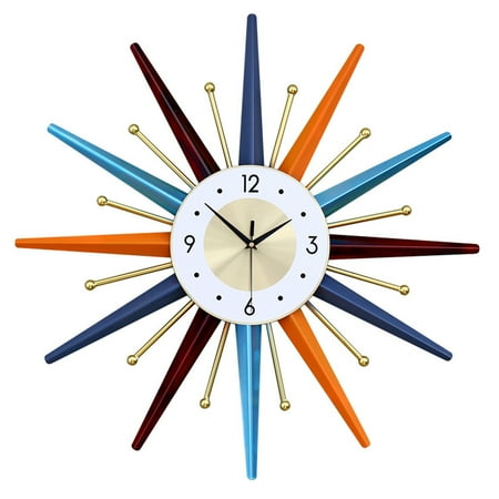 Contemporary Living Room Decor Wall Clocks Stylish Home Wall Clock Sun Design Wall Clock Fashionable Artistic Clocks.