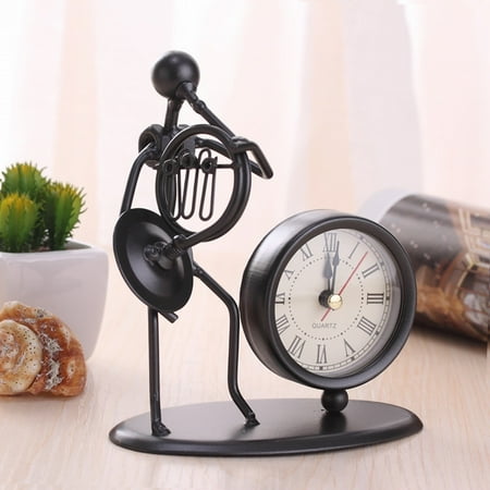 cool things to put on your desk modern farmhouse bathroom decor decorative objects Creative Stainless Steel Small Desk Clock Retro Personality Gift Birthday Table Alarm