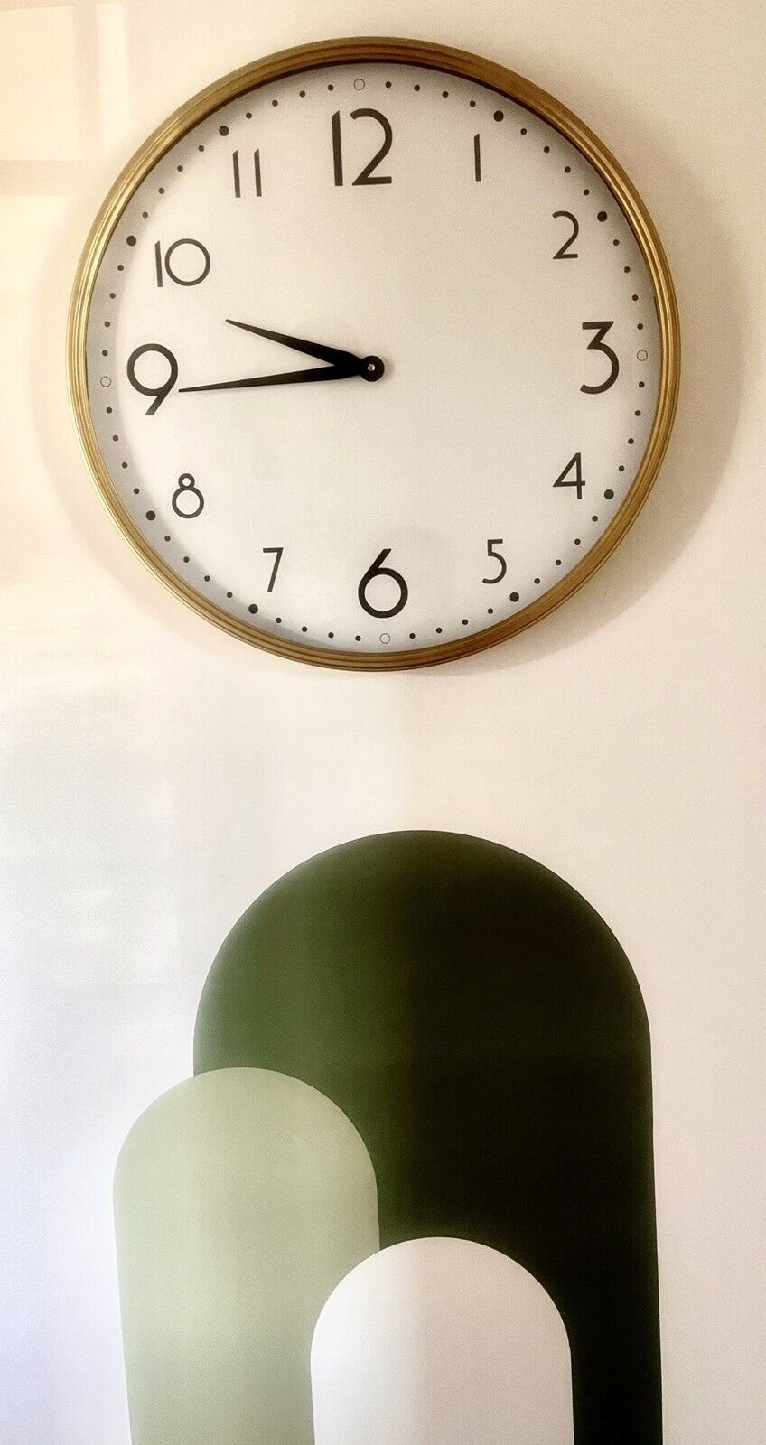 Cooper Classics Zane Collection Large Gold Wall Clock. Smooth Mid-Century Style.