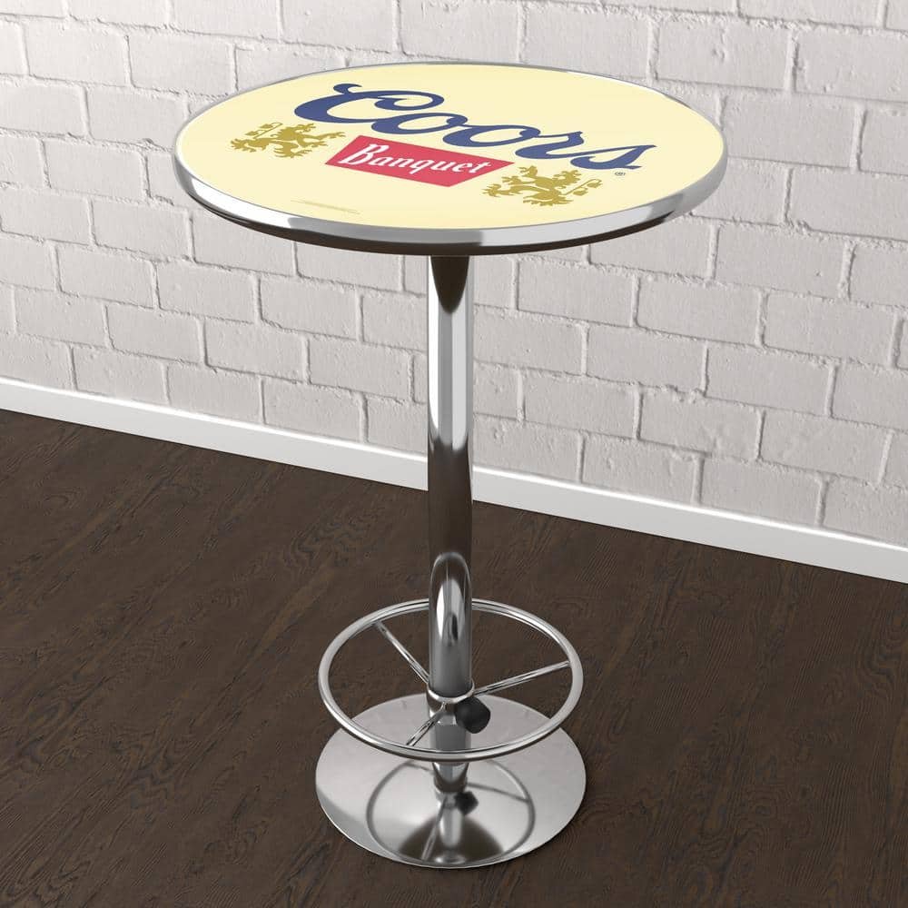 Coors Banquet Logo Yellow 42 in. Bar Table