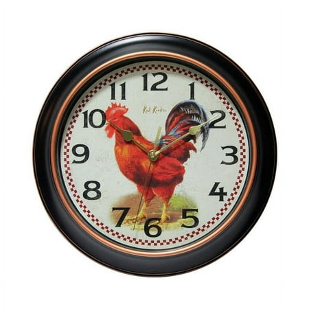 Copper Grove Kaffir 12-inch Classic Kitchen Round Clock - 12 x 2 x 12 Red Rooster