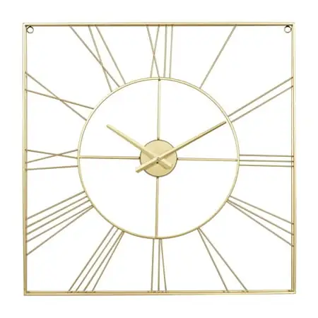 CosmoLiving by Cosmopolitan 24 Gold Metal Open Frame Square Wall Clock