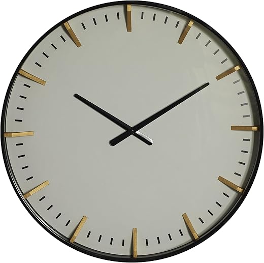 CosmoLiving by Cosmopolitan Glass Wall Clock with Gold Accents, 20