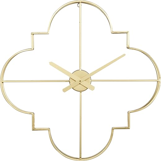 CosmoLiving by Cosmopolitan Metal Open Frame Quatrefoil Wall Clock, 24