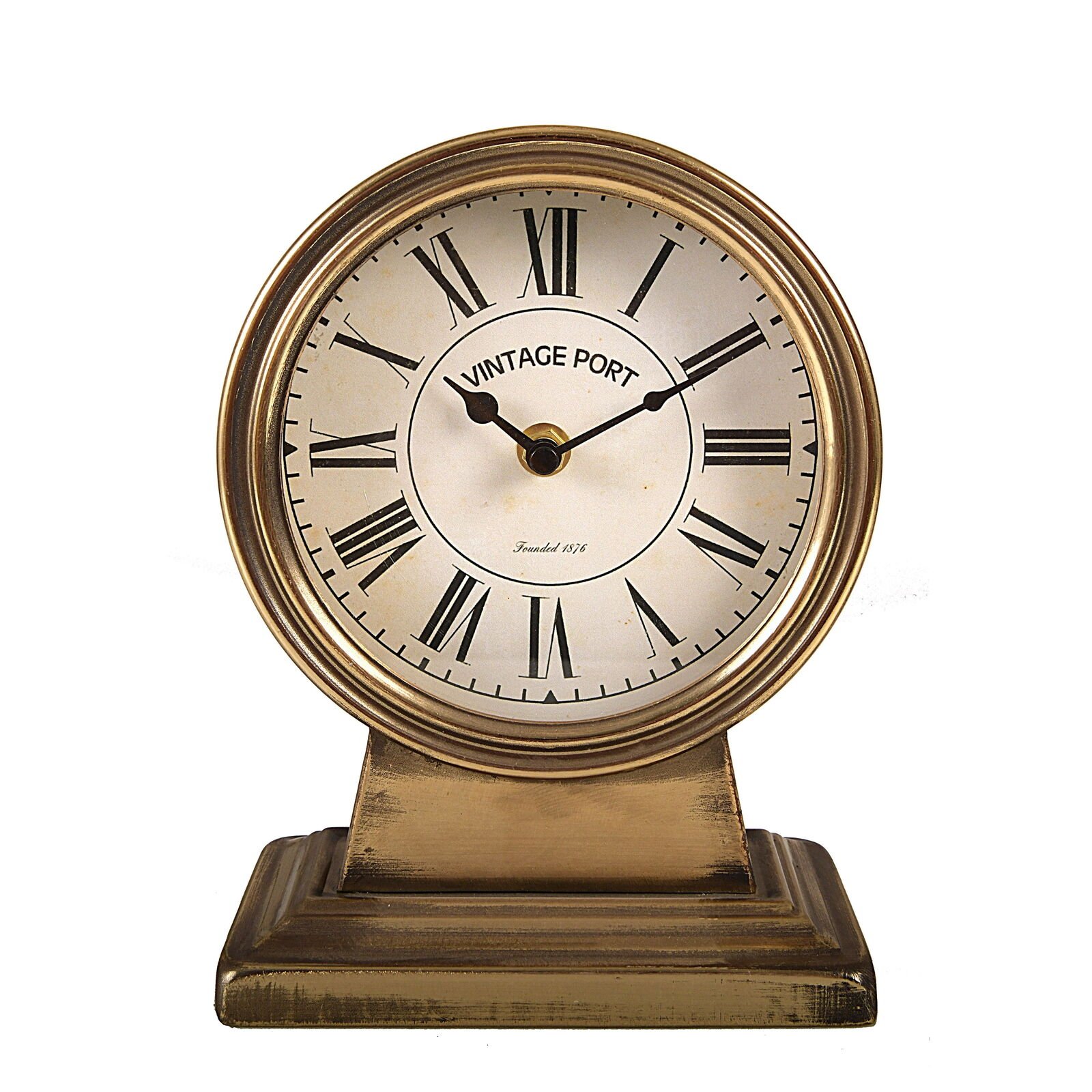 Creative Co-Op Quartz Gold Metal Tabletop Clock High Quality Practical Home