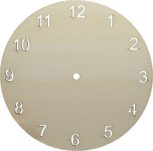 Creative Hobbies Clock Face for Crafts, DIY Unfinished Wood Clock Face Blank, 9