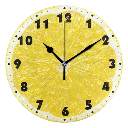 Creative Tropical Fruit Round Wall Clock Silent Hanging Watch For Kitchen Living Room Home r No Ticking Sound Accept Custom