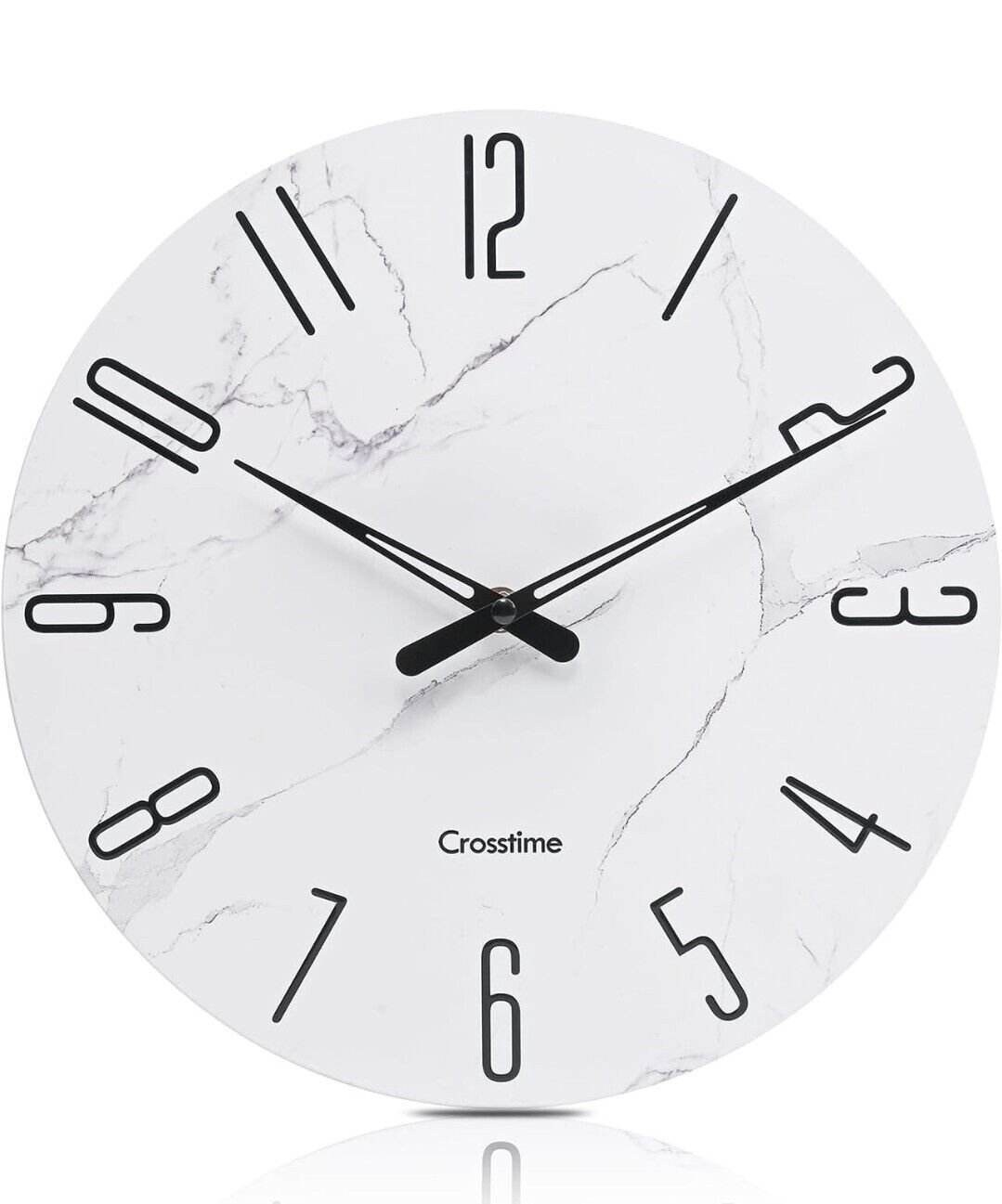 Crosstime Wall Clock Modern 12"- Bathroom Glass Wall Clocks Simple Minimalist...