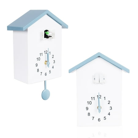 Cuckoo Clock Cuckoo Wall Clock, Natural Bird Voices Or Cuckoo Call, Design Clock Pendulum, Bird House, Wall Art Home Living Room Kitchen Office Decoration (Gray)