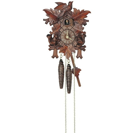 Cuckoo Clock Five Leaves, Bird, Squirrels