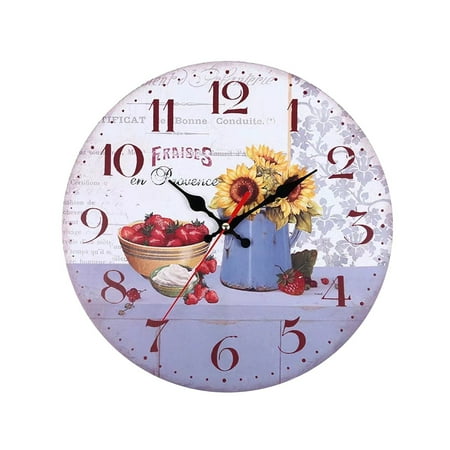 cuckoo clocks for wall blue kitchen decor cute alarm clocks 30cm Retro Style Sunflower Wall Clock Home Living Room Bedroom Decoration