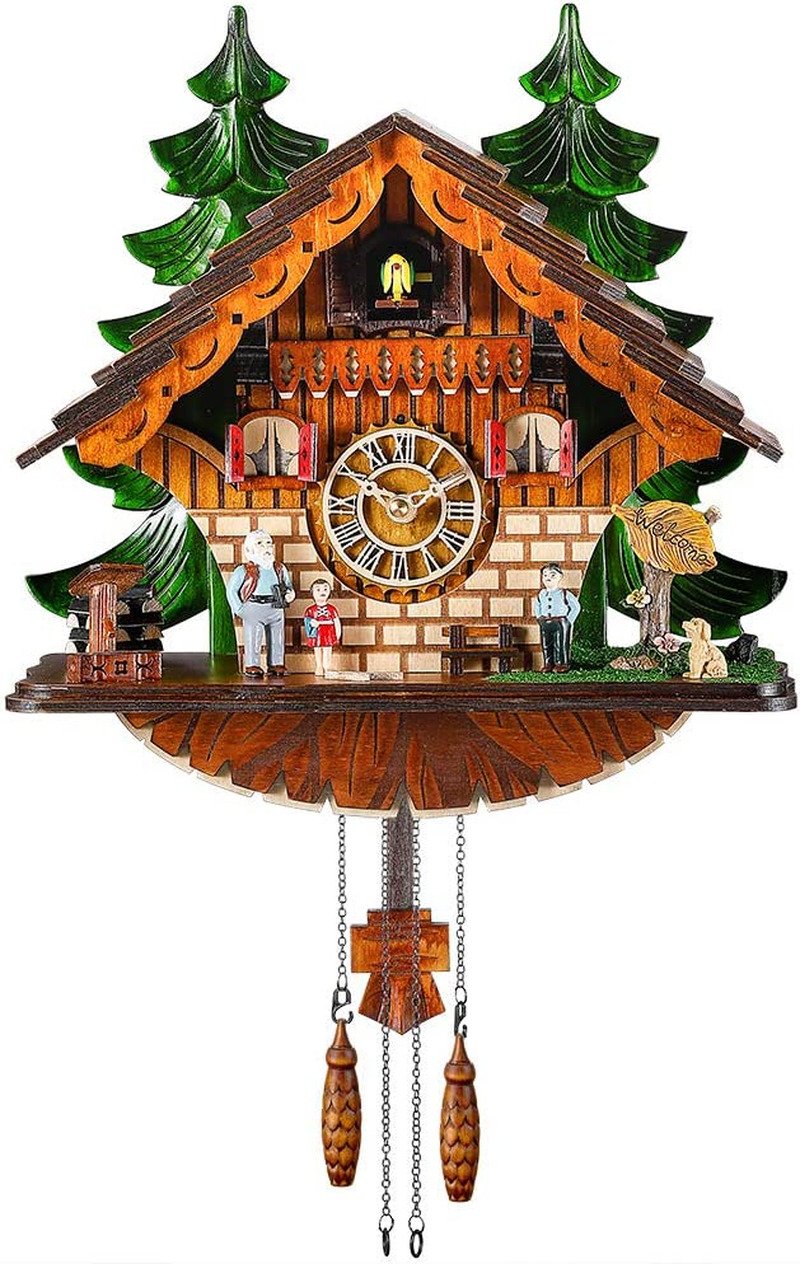 Cuckoo Clock Traditional Chalet Black Forest House Clock Handcrafted