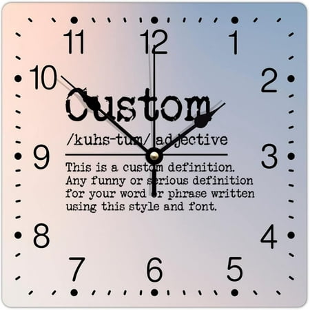 Custom Definition Square Pvc Clock Inspiration Quotes Frameless Clocks Dictionary Artwork 12In Battery Operated Artistic Hanging Clock For School Classroom Office And Kids Bedroom