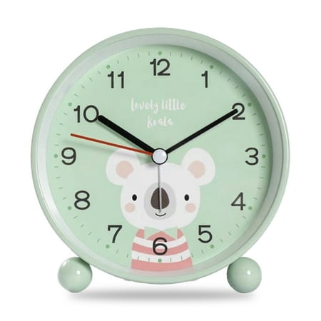 Cute Alarm Clock Silent Non Ticking Silicone Clock Night Light Travel Clock - style:Koala