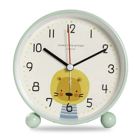 Cute Alarm Clock Silent Non Ticking Silicone Clock Night Light Travel Clock - style:lion