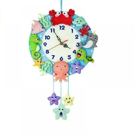 Cute DIY Toys Wall Clock Set Non-woven Handmade Fabric Home Hanging Decoration Forest Style Cloth Clock,Handmade Cloth Clock Home Hanging Decoration