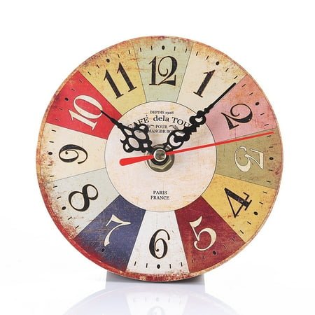 Dainzusyful Wall Decor Wall ClockVintage Style Antique Wood Wall Clock for Home Kitchen OfficeHome Decor