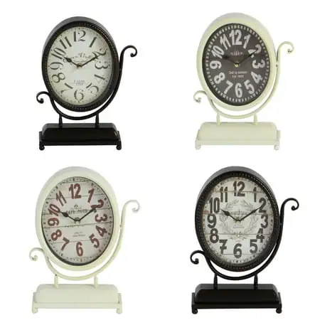 DecMode 12 Black Metal Scroll Clock, Set of 4