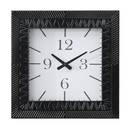 DecMode 12 Black Metal Wall Clock