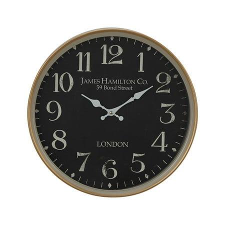 DecMode 16 Black Metal Wall Clock