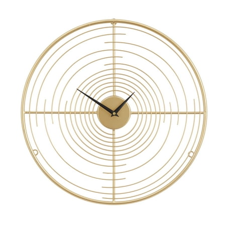 DecMode 20 Gold Metal Open Frame Swirl Wall Clock