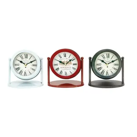 DecMode 6 Multi Colored Metal Clock, Set of 3