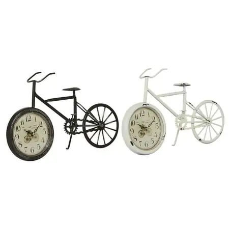 DecMode 8 Multi Colored Metal Bike Clock, Set of 2