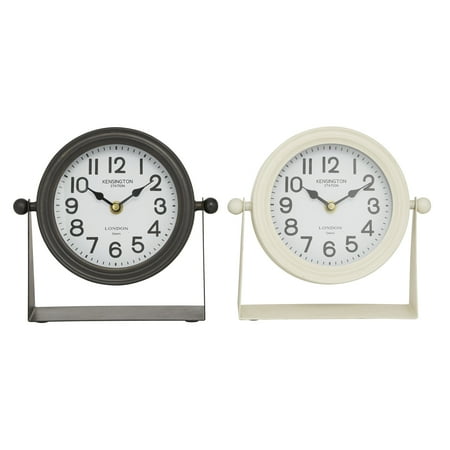 DecMode 8 Multi Colored Metal Clock, Set of 2