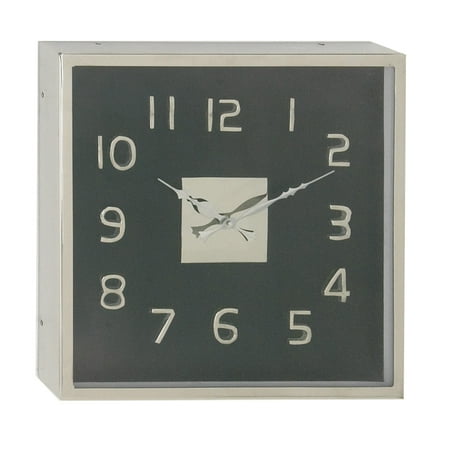 DecMode Indoor 14W, 14H Black Analog Square Modern Wall Clock