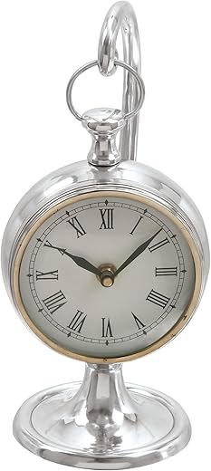 Deco 79 Coastal Aluminum Clock, SMALL SIZE, Polished Silver,White,Polished Brass,Black