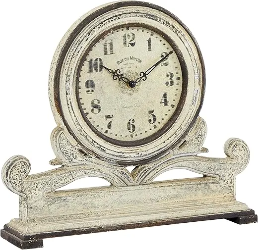 Deco 79 Country Wood Clock, White