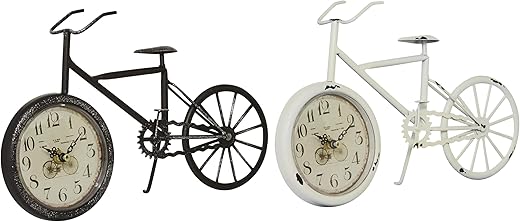 Deco 79 Metal Bike Clock, Set of 2 12W, 8H, Multi Colored